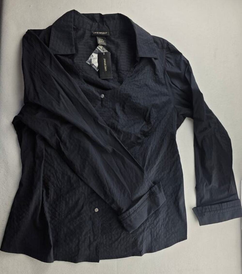 Lane Bryant Black Long Sleeve Button Down Size 14/16 NWT